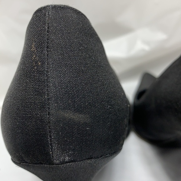 VERSANI Black Italian Made Fabric Heels with Leather Sole Size 7B - Picture 5 of 12